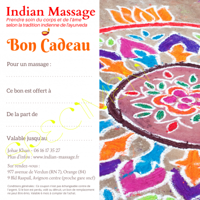 Bon Cadeau Indian Massage (spécimen)